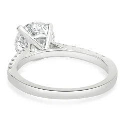 14 Karat White Gold Round Brilliant Cut Diamond Engagement Ring