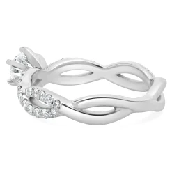 14 Karat White Gold Round Brilliant Cut Diamond Engagement Ring