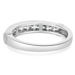 14 Karat White Gold Round Brilliant Cut Channel Set Diamond Band