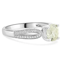 14 Karat White Gold Round Brilliant Cut Diamond Engagement Ring