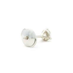 14 Karat White Gold Round Brilliant Diamond Stud Earrings