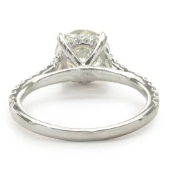 14 Karat White Gold Round Brilliant Cut Diamond Engagement Ring