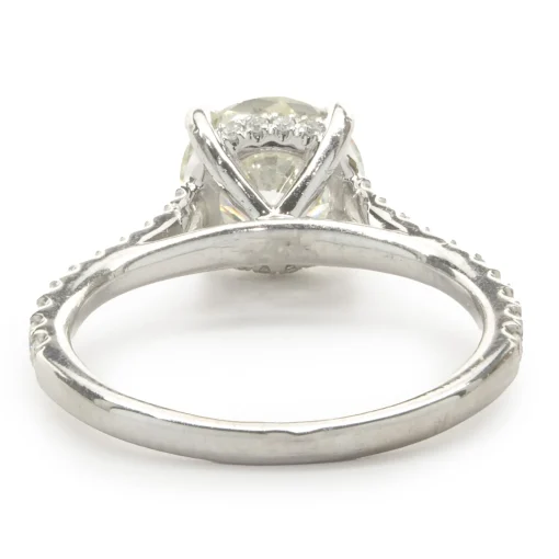 14 Karat White Gold Round Brilliant Cut Diamond Engagement Ring