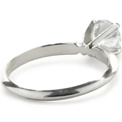14 Karat White Gold Round Brilliant Cut Diamond Engagement Ring