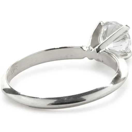 14 Karat White Gold Round Brilliant Cut Diamond Engagement Ring