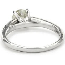 14 Karat White Gold Round Brilliant Cut Diamond Engagement Ring