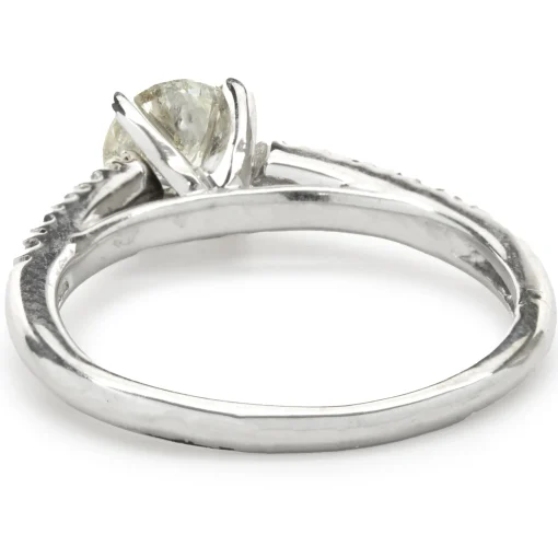 14 Karat White Gold Round Brilliant Cut Diamond Engagement Ring