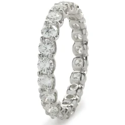 14 Karat White Gold Round Brilliant Cut Diamond Eternity Band