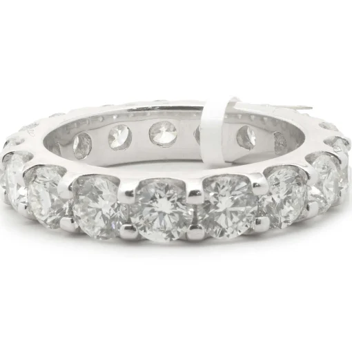 18 Karat White Gold Round Brilliant Cut Diamond Eternity Band