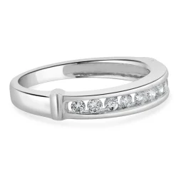 14 Karat White Gold Round Brilliant Cut Channel Set Diamond Band