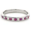 14 Karat White Gold Ruby and Diamond Band
