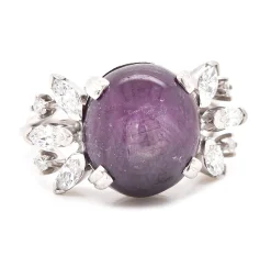 14 Karat White Gold Ruby and Diamond Cocktail Ring