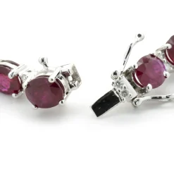 18 Karat White Gold Ruby and Diamond Alternating Inline Bracelet