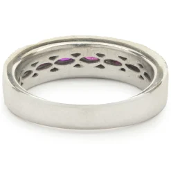 14 Karat White Gold Ruby and Diamond Band