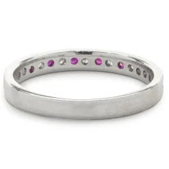 14 Karat White Gold Ruby and Diamond Band