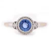 14 Karat White Gold Sapphire and Diamond Ring