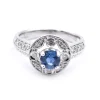 14 Karat White Gold Sapphire and Diamond Ring