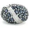 14 Karat White Gold Sapphire and Diamond Dome Ring