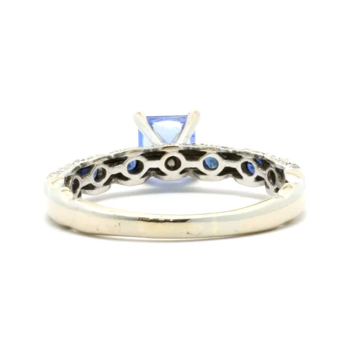 14 Karat White Gold Sapphire and Diamond Ring
