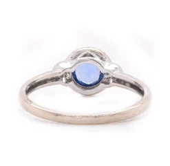 14 Karat White Gold Sapphire and Diamond Ring