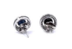 14 Karat White Gold Sapphire and Diamond Stud Earrings