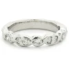 14 Karat White Gold Scalloped Diamond Band