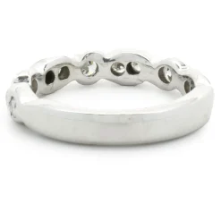 14 Karat White Gold Scalloped Diamond Band