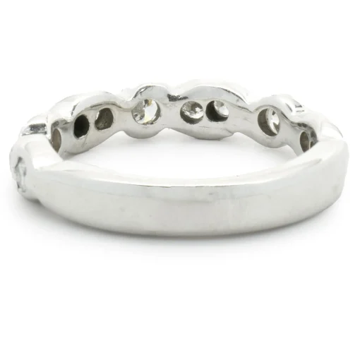 14 Karat White Gold Scalloped Diamond Band