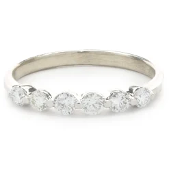 14 Karat White Gold Shared Prong Diamond Band