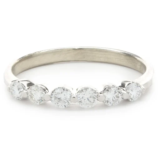 14 Karat White Gold Shared Prong Diamond Band