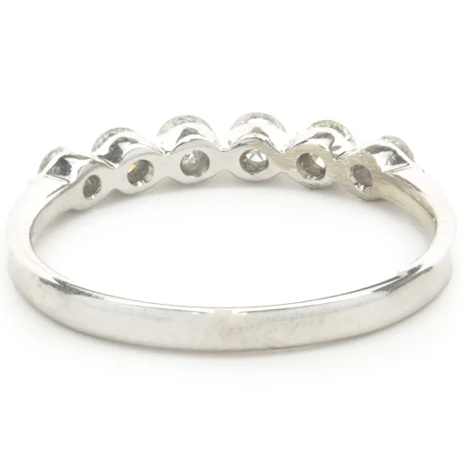 14 Karat White Gold Shared Prong Diamond Band