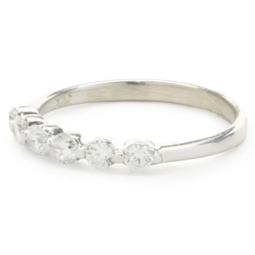 14 Karat White Gold Shared Prong Diamond Band