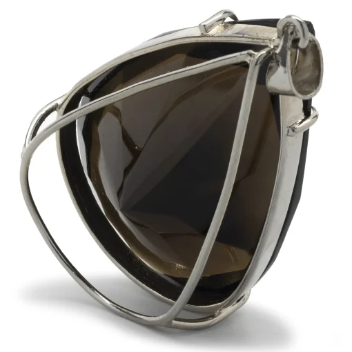 10 Karat White Gold Smoky Topaz Pendant