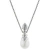 18 Karat White Gold South Sea Pearl, Diamond and Moonstone Drop Necklace