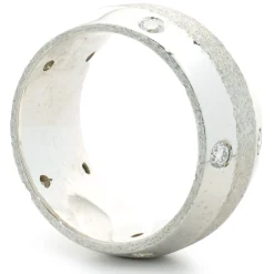 14 Karat White Gold Sprinkled Diamond Band