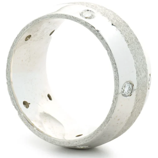14 Karat White Gold Sprinkled Diamond Band
