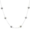 14 Karat White Gold Tahitian Pearl Station Necklace
