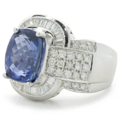 14 Karat White Gold Tanzanite and Diamond Cocktail Ring