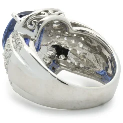 14 Karat White Gold Tanzanite and Diamond Cocktail Ring