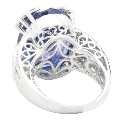18 Karat White Gold Tanzanite and Diamond Butterfly Ring