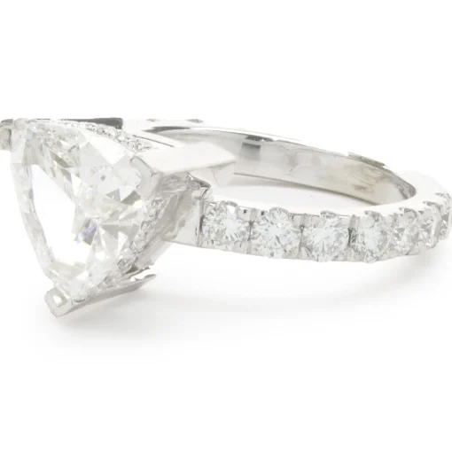 14 Karat White Gold Trillion Cut Diamond Engagement Ring