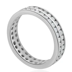 18 Karat White Gold Two Row Diamond Eternity Band