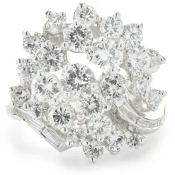 14 Karat White Gold Vintage Diamond Cocktail Ring