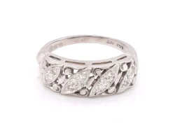 14 Karat White Gold Vintage Diamond Band