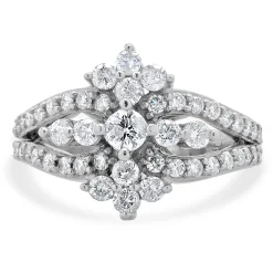 14 Karat White Gold Vintage Diamond Waterfall Ring