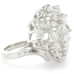 14 Karat White Gold Vintage Diamond Cocktail Ring