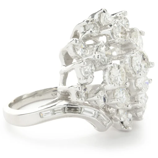 14 Karat White Gold Vintage Diamond Cocktail Ring