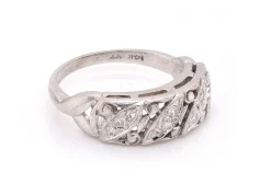 14 Karat White Gold Vintage Diamond Band