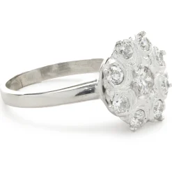 14 Karat White Gold Vintage Art Deco Diamond Cluster Ring