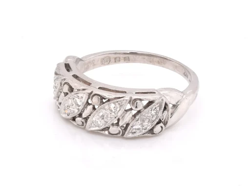 14 Karat White Gold Vintage Diamond Band